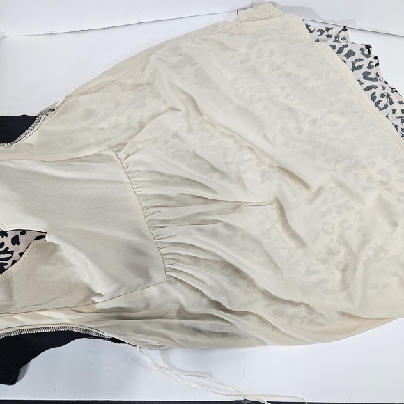 Savanna Jane Black Dress with Colorful Floral Embroidery Womens Leopard Print M - Picture 10 of 15